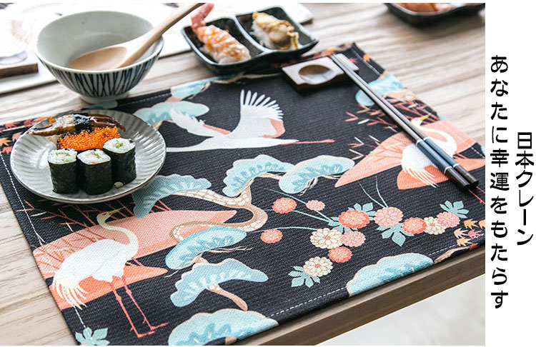 Phong cách nhật bản gió vải đơn giản trà placemat lễ chống bỏng cách nhiệt pad vải khăn coaster bảng mat bát bát mat ảnh