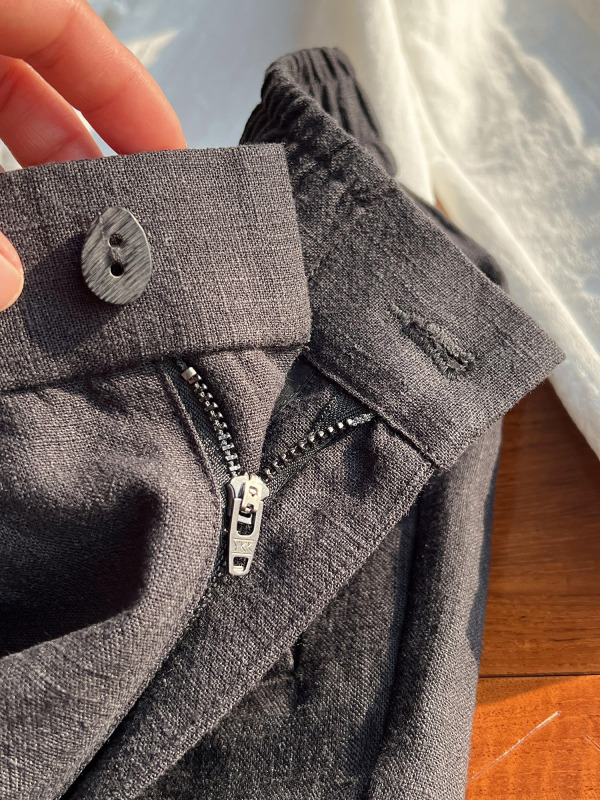 I'M Obsessed! I Love This Style~ I Want This Tone~ Unique Design Black Ramie Cotton Casual Pants for Men I'M Obsessed! I Love This Style~ I Want This Tone~ Unique Design Black Ramie Cotton Casual Pants for Men