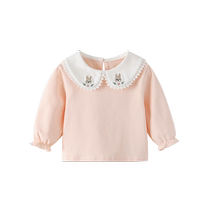Fanhunting girls long-sleeved T-shirts for autumn 2024 new fashionable and versatile childrens bottoming shirts for baby girls spring and autumn