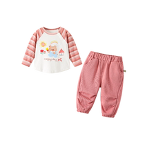 Girls suits autumn clothes 2024 new style baby fashionable childrens clothes baby tops two-piece set spring and autumn trend