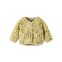 Fanhunting Girls Jackets Winter Clothes 2024 New Style Childrens Plush Tops Thickened Warm Baby Clothes Winter