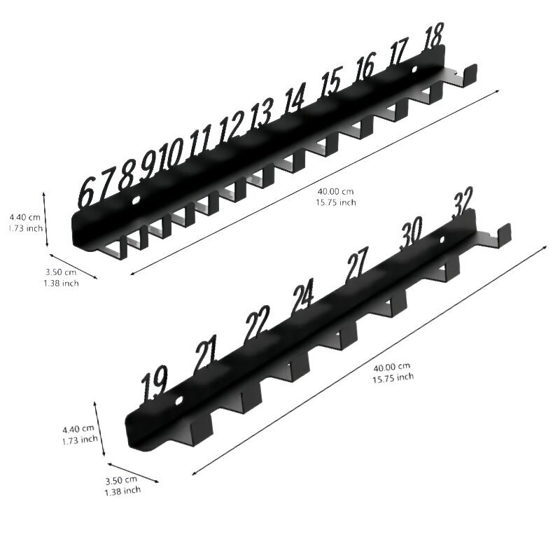 Metal Wall-Mounted Industrial Hook Wrench Hardware Multi-Functional Display Rack Wall-Mounted Tool Hardware Tool Storage