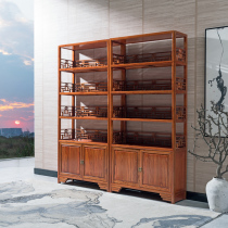 Shelf Shelf Bogu Rack Solid Wood Chinese Style Bookcase Tea Cabinet Purple Sand Pot Shellac shelving Wine Display Cabinet