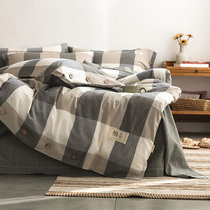 60 long-staple cotton four-piece sets of cotton pure cotton leprosy three-piece sets of thickened quilt cover sheets bed linen bedding