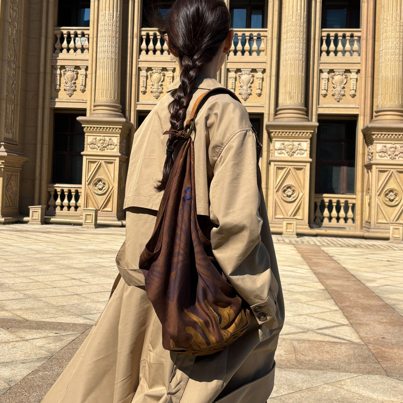 Monsecret Palm Silk Scarf Shoulder Strap Is Detachable and Can Be Used as a Holiday Bag Accessory Designer Strap