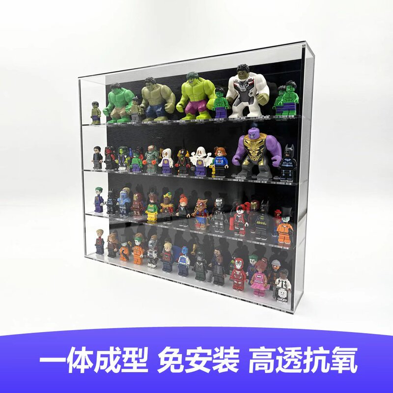 Luckyfigure Integrated Desktop Figure Wall, Thickened Acrylic Figure Display Box, Can Be Mounted on the Wall, Package 