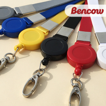 BENCOW Bangku badge card sleeve lanyard retractable buckle custom printed pull buckle lanyard ID work badge