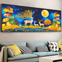 2022 new cross stitch embroidered gingko hair Cairoe deer living room Bedroom minimalist fashion itself embroidered with a European style