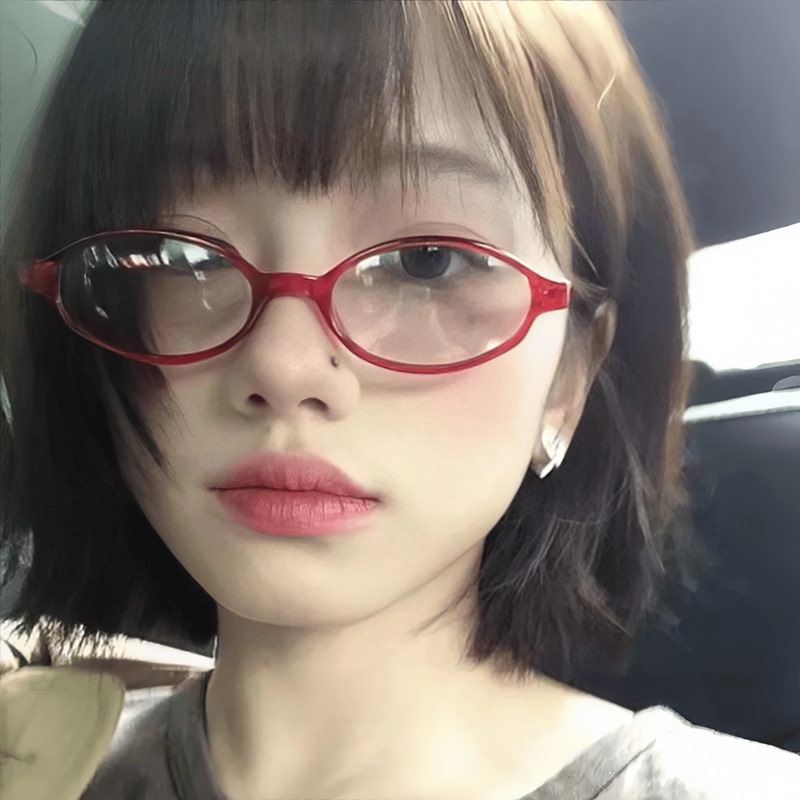 Japanese Vintage Style Small Oval Frames for Women, Can Be Fitted with Prescription Lenses, Y2K Trendy Styling, Instagram Retro Photo Shoot Plain Frames