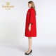 Giovanni Cashmere Coat Women's New Red Embroidered Straight Mink Wool Coat Women's Mid-Length Thickened