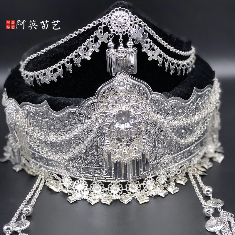 Aying Miao Arts New Ethnic Characteristics Silver Accessories of the Miao ethnic silver accessories Accessories Collar Ethnic Performance Hats