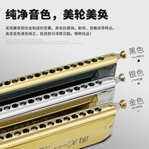 Guoguang chromatic harmonica 16-hole 12-hole 48-tone c-tune beginner adult country dream professional playing-level harmonica