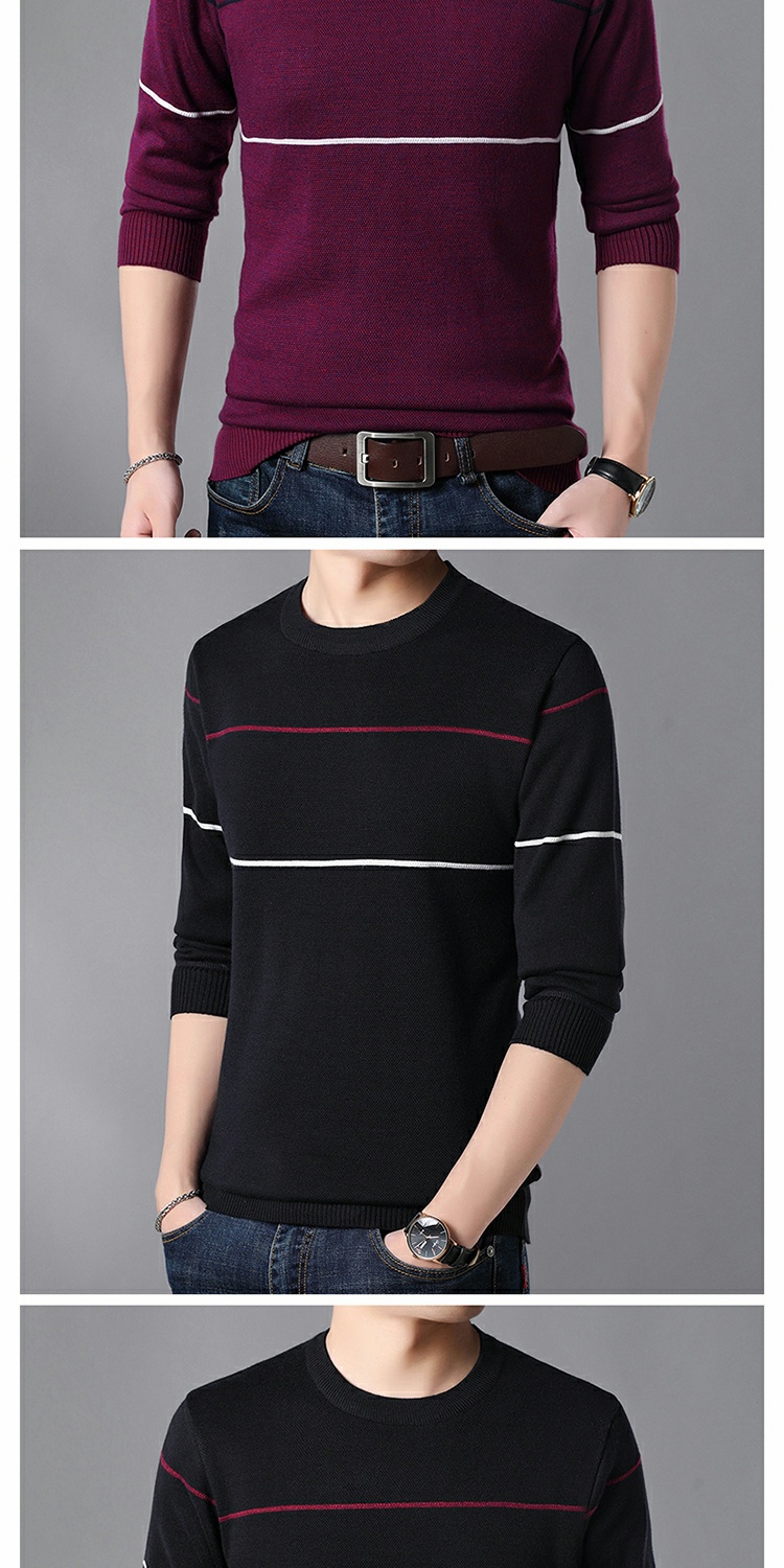 Mùa đông cộng với nhung nam áo len cashmere trung niên áo len dày nam ấm cổ tròn áo len len áo len nam áo len nam cổ lọ
