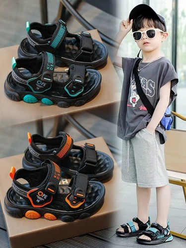 Летние сандалии для мальчиков, детская нескользящая пляжная обувь, подходит для подростков, мягкая подошва