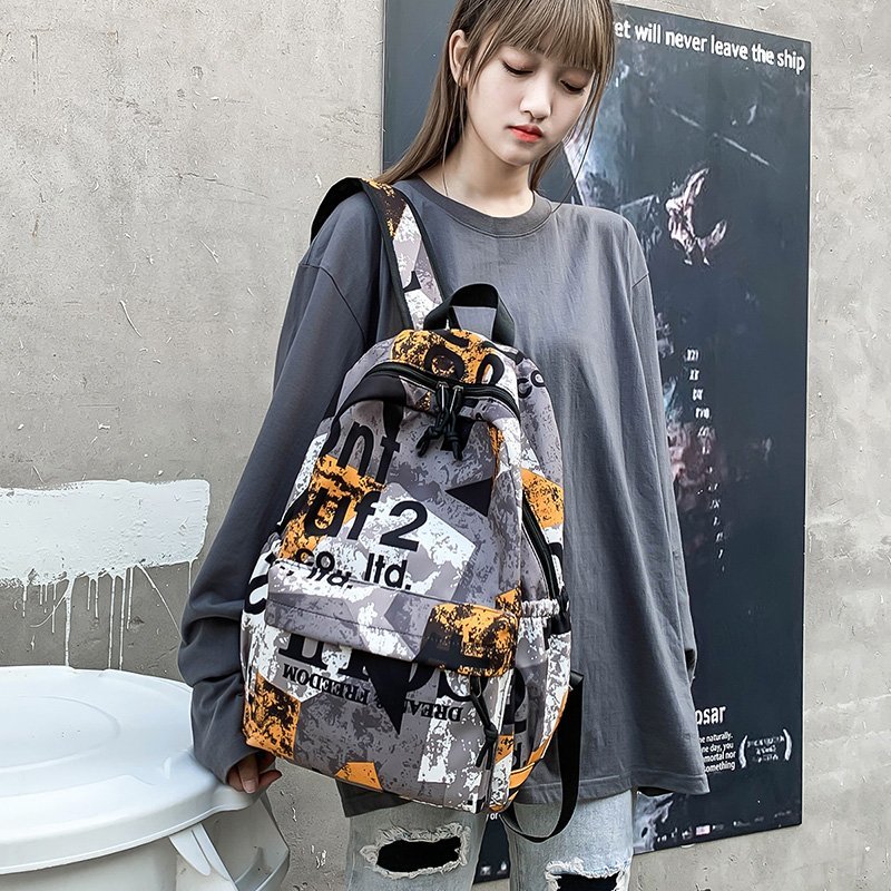 French Special Cabinet Mkzarea New 100 Hitch School Bag Female College Student Fashion Original Sink Bag Graffiti Double Shoulder Bag Men