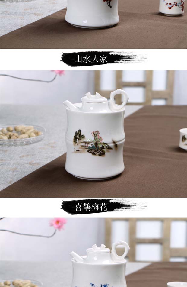 Ba hai ấm rượu bình rượu gốm sứ lẩu celadon nóng ấm rượu decanter rượu vang vàng ly rượu vang trắng đặt ly ly uống rượu vang cao cấp