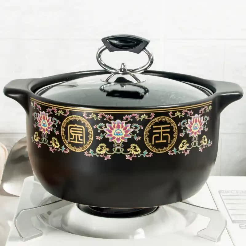 Kangshu ceramic casserole porcelain pot soup pot stew pot home large capacity high temperature resistant open fire direct burning gas casserole porridge