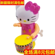 Drumming childrens chain Toys swing KT cat drum clockwork educational toys kindergarten stall hot toys