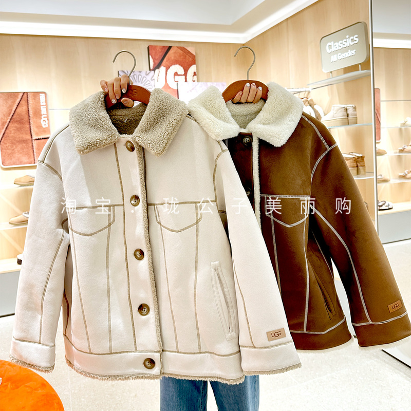 Ugg New Autumn and Winter Women's Jacket Frankie Double-Sided Trucker Jacket Long-Sleeved Top 1181012