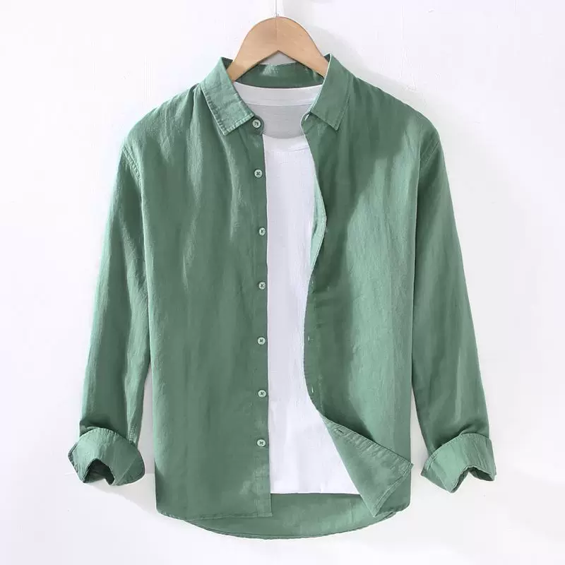 Японская рубашка, летняя одежда для Freizeit на отдых, oversize, хлопок и лён