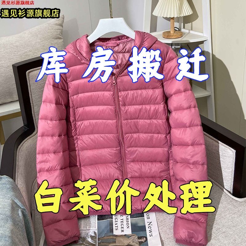 Lightweight down Cotton Jacket for Women, Short Style, 2024 New Casual Warm Thin Cotton Coat, Lightweight Stand-Up Collar Small Cotton Jacket