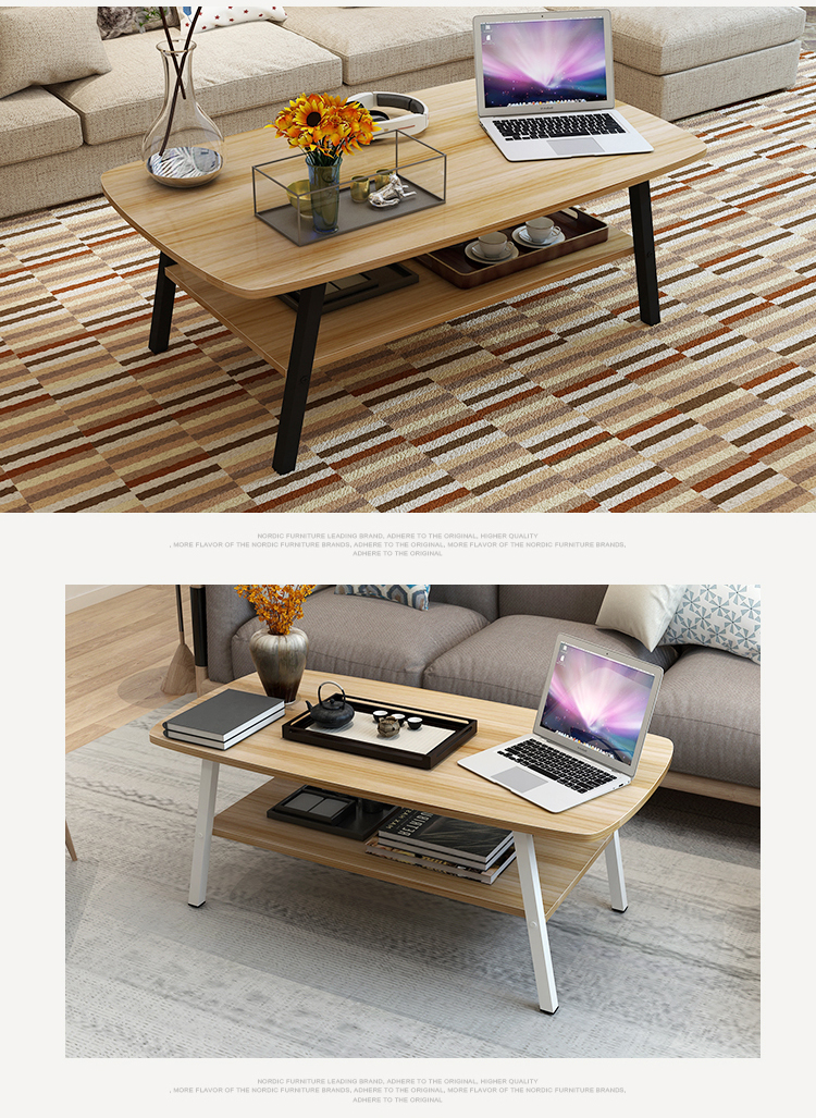 Tempered glass bàn cà phê hình chữ nhật căn hộ nhỏ phòng khách gỗ veneer đồ nội thất Trung Quốc bàn cà phê gỗ bàn trà gỗ tự nhiên