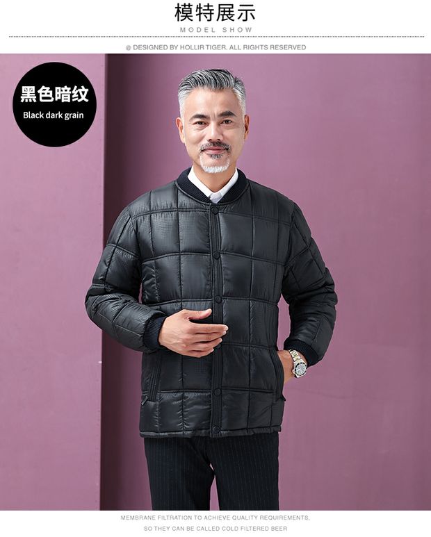 Người đàn ông trung niên và người già 袄 nhẹ nhàng và ấm áp bên trong mặc áo lót cotton lót bông Ông già áo khoác cotton ông nội mùa đông áo khoác nam có mũ