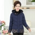 Áo khoác len nữ mùa đông cho phụ nữ 40-50 tuổi 2017 áo khoác cotton mùa thu và mùa đông mới áo khoác trung niên nữ u50 Phụ nữ cao cấp