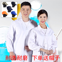 Chefs Work Suit Mens Long Sleeve Kitchen Rear Kitchen Canteen Personnel Food Factory Short Sleeve Tooling White White Coat Custom