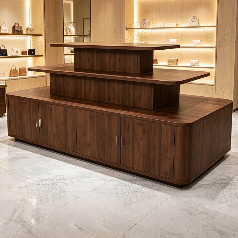 Island Display Stand, Cosmetics Display Cabinet, Supermarket Shelf, Display Cabinet for Cultural and Creative Stores, High-End Product Display Rack