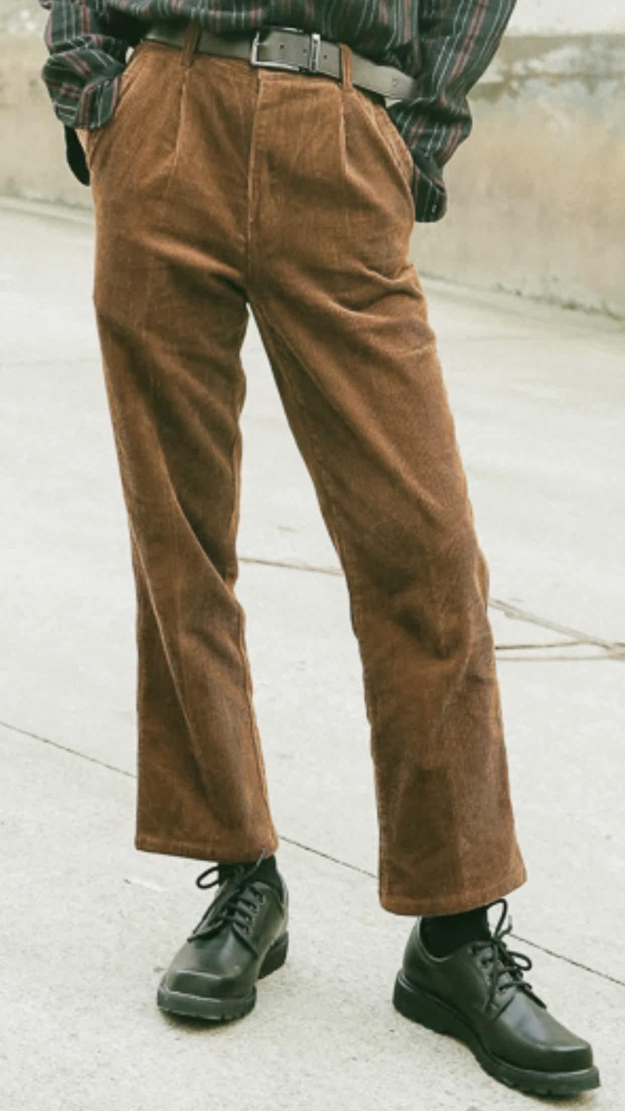 Ho Jiang Hai Tongan retro 80 Old Daddy Loose Light Core Suede Casual Pants High Waist 90% Straight Cylinder 100 Lap Long Pants Man