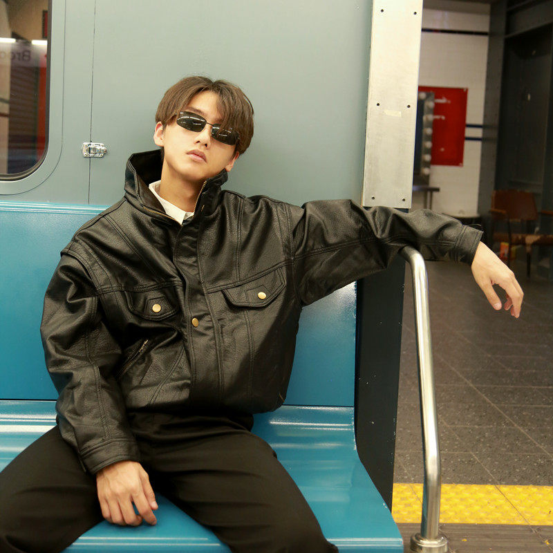 Ho Kung Harbor Feng Black Renaissance coat Cool Locomotive Harbour for men and women