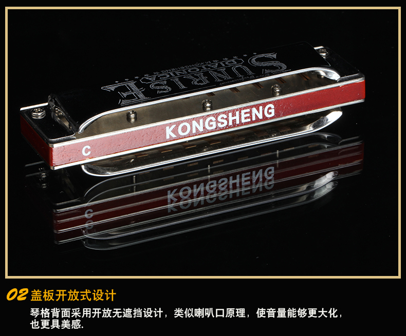 Harmonica 10 lỗ blues mười lỗ gỗ đàn hương chơi nhạc cụ blues có thể được thay đổi giai điệu PADDY12 chơi hòa tấu - Nhạc cụ phương Tây vĩ cầm