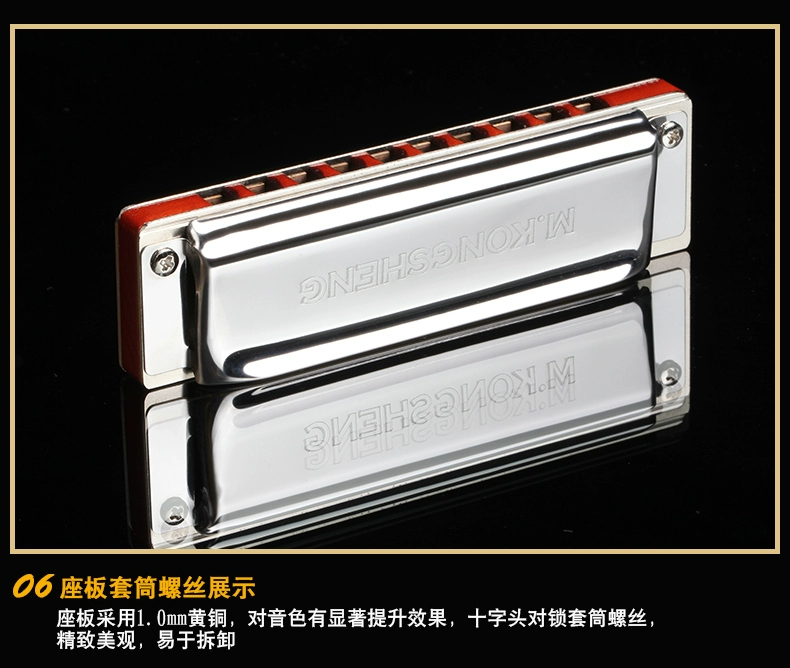 Harmonica 10 lỗ blues mười lỗ gỗ đàn hương chơi nhạc cụ blues có thể được thay đổi giai điệu PADDY12 chơi hòa tấu - Nhạc cụ phương Tây