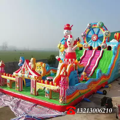 The latest cartoon animal Air model inflatable large slide Square amusement equipment trampoline naughty Fort toy baby
