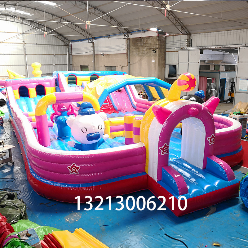Square Shang City new cartoon Inflatable Large Slide Ladder Children Trampoline Castle Naughty Castle Naughty Small Pig Indoor Toy