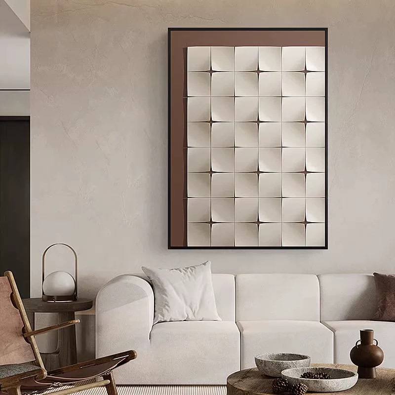 Handmade Acrylic Decorative Painting for Entryway, 3D Abstract Leather Art Wall Art for Dining Room
