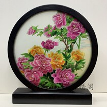 Su embroidery pure hand embroidery classic ornaments boutique embroidery double-sided embroidery finished high-end gifts Chinese style purple sandalwood