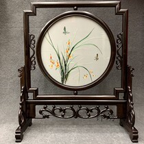 unis tan Wooden handmade embroidery finished embroidery ornaments tai ping shuang mian xiu gift shuang mian xiu Ming and Qing dynasties Chinese