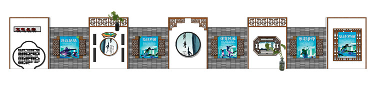 新中式徽派苏州园林风格庭院围墙铁艺防护栏窗花草图大师SU模型