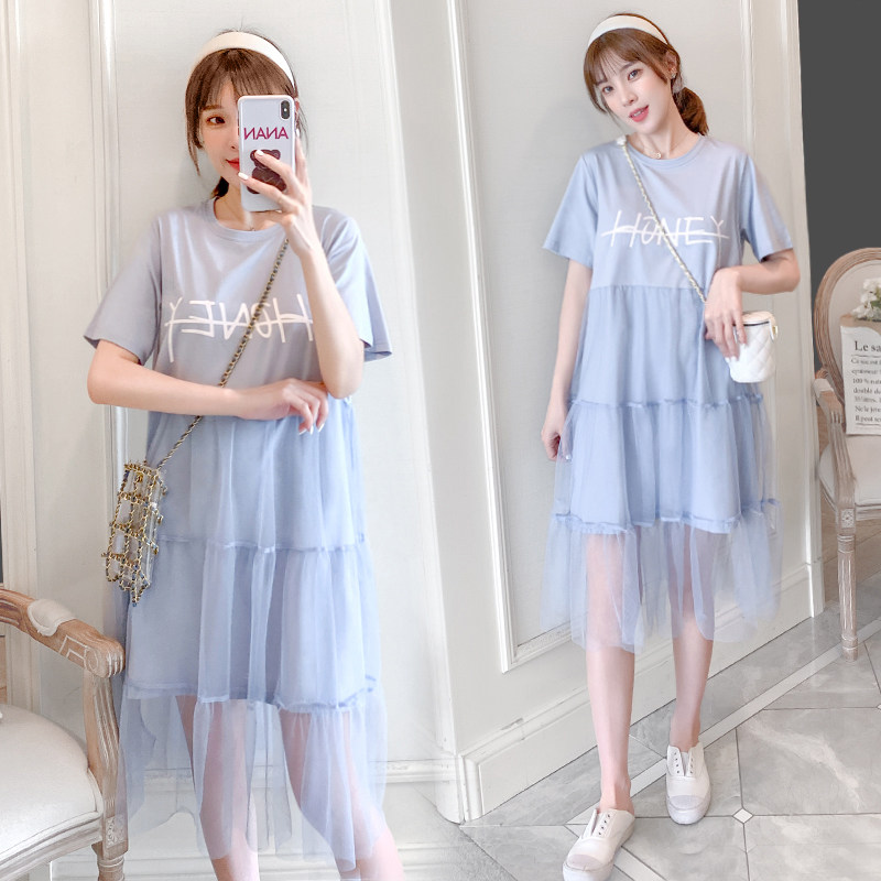 Pregnant Woman Skirt Summer summer dress Belly T-shirt Tshirt Dress Summer Dress Fashion Boomer Pregnancy Woman Dress Without a Pregnant Suit 