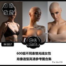 IM 0057 600 Groups of Different Expressions Light Female Portrait Modeling HD Reference Picture Collection