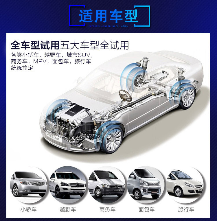 Car tire pressure monitor built-in Android USB large screen machine navigation display dedicated TPMS external system