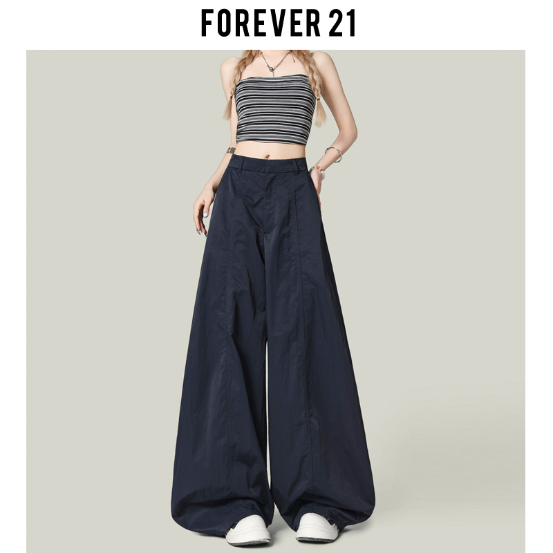 Forever 21 Versatile American-Style Dark Blue Wide-Leg Casual Pants for Women 2026 High-Waisted Loose Super Popular Straight-Leg Scimitar Pants Forever 21 Versatile American-Style Dark Blue Wide-Leg Casual Pants for Women 2026 High-Waisted Loose Super Popular Straight-Leg Scimitar Pants