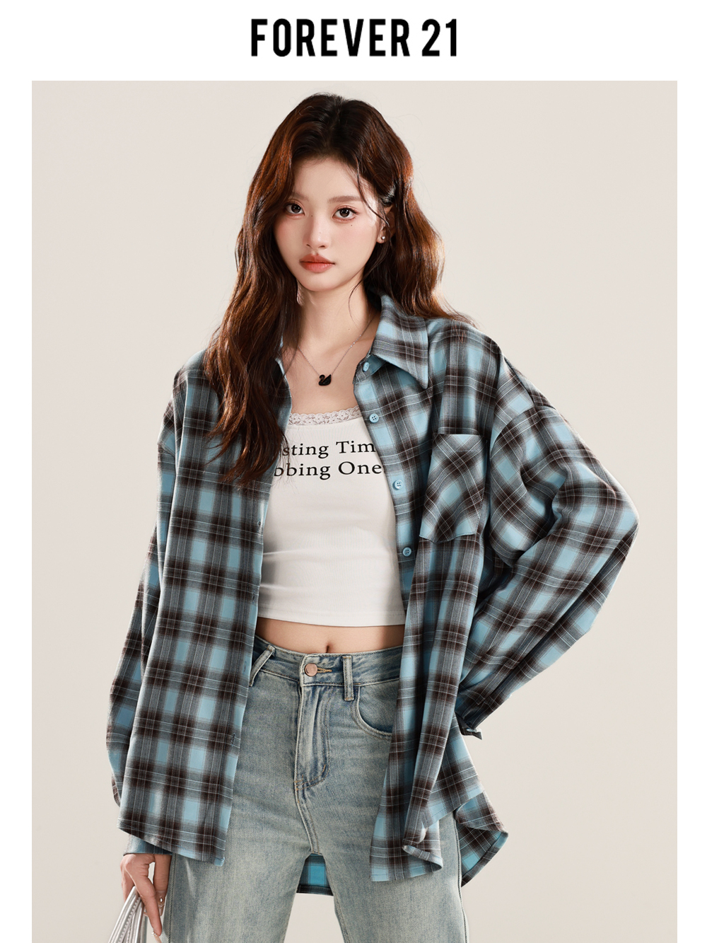 Forever 21 chic长袖防晒衬衫
