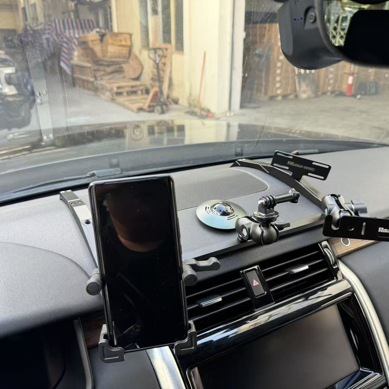 Suitable for Land Rover Discovery 5 Central Control Integrated Bracket, Mobile Phone Car Mount, Car Microphone, Car Station Expansion, Anti-Shake Black Warrior