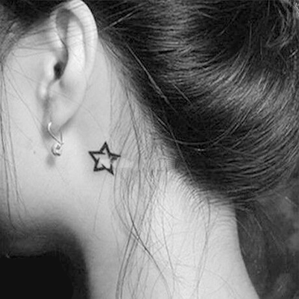 Mew Rabbit Tattoo Stickers Fresh Pentagon Star Waterproof Female Ankle Ear Finger and Last Clock Persistent