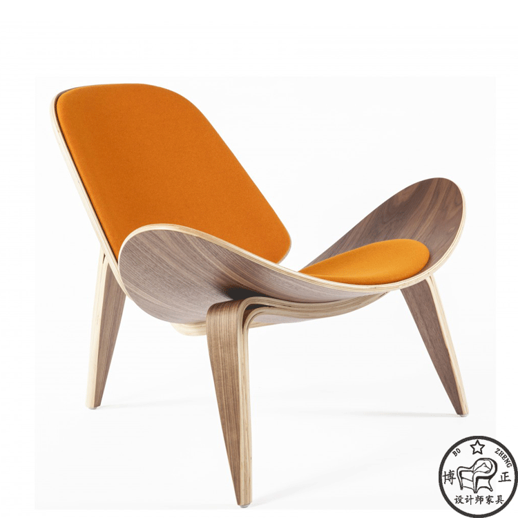 Ghế cười Wegner CH07 Shell Ghế Bắc Âu Nhà thiết kế sáng tạo Ghế gỗ rắn Nghệ thuật nội thất ghế mây