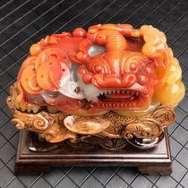 Yunnan Huanglong jade Pixiu ornaments Longling eggplant Mountain Jinsha material overlord Pixiu ornaments Seiko lucky exquisite
