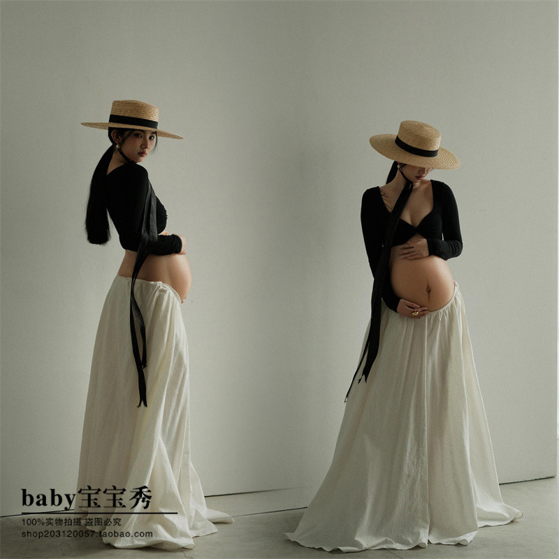 New Style Elegant Maternity-Themed Outfits for Photo Studios, Cool and Vintage-Inspired Clothing for Gentle Photo Shoots